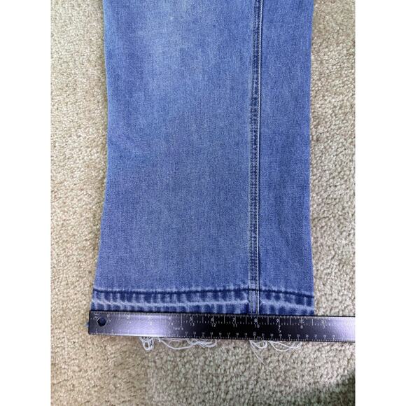 Kensie Blue Distressed Wide Leg Jeans Size 14 But Fit Like A 12 - Picture 14 of 15
